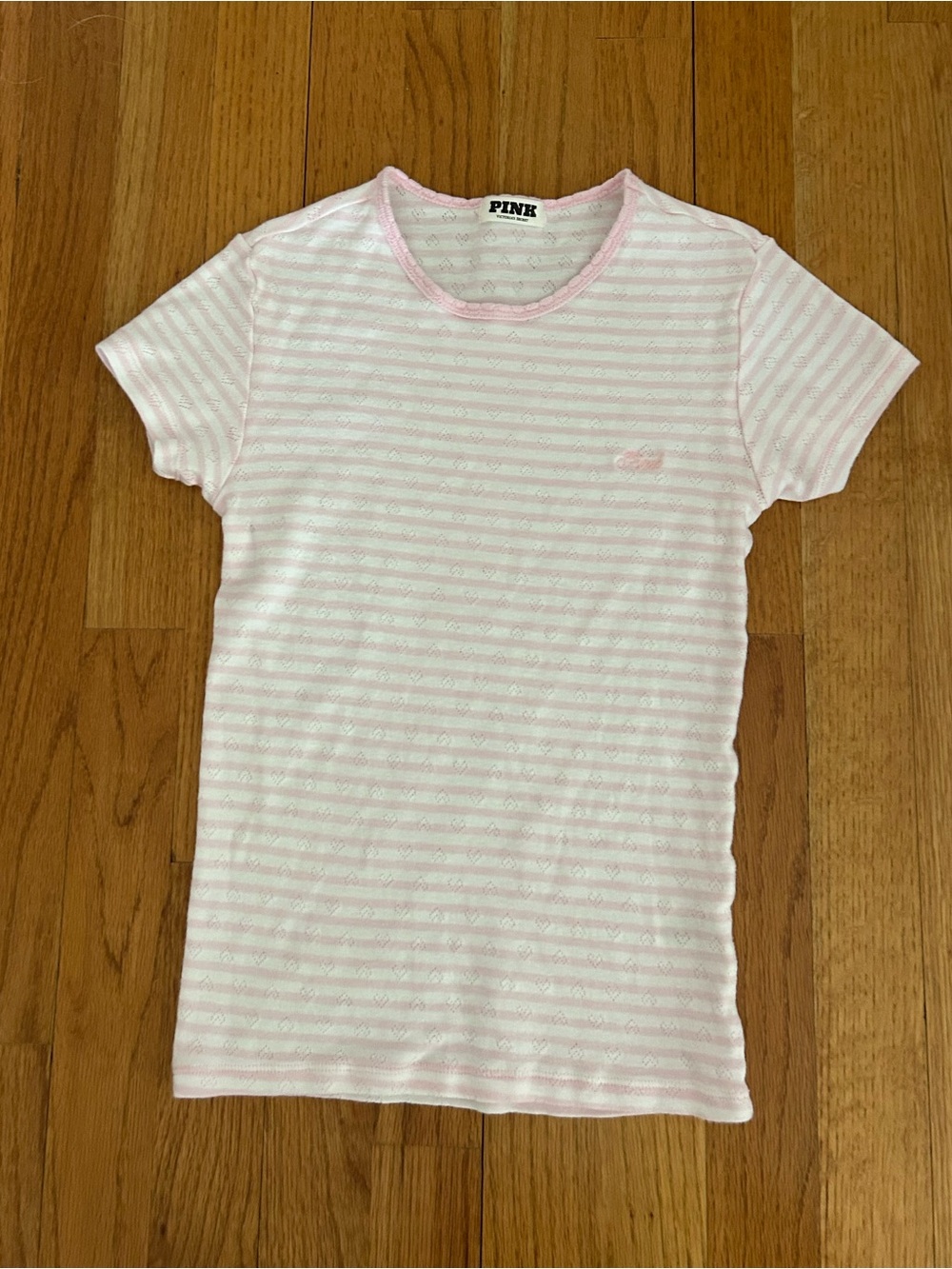 Spill The Tea Cotton Pointelle Heart Eyelet Tee